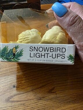 Vtg Snowbird Light-Ups Clips Set Of 2 - Boxed Dept 54